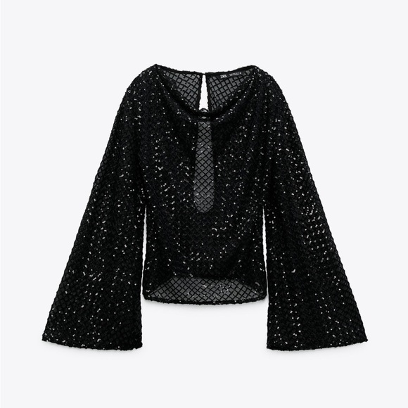 Zara Tops - NWT ZARA NET-STYLE SEQUIN TOP